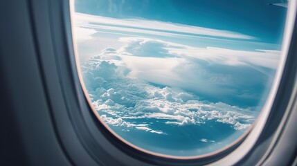 Captivating Aircraft Windows: Frames of Sky, Clouds, and Landscape Views from Commercial Jets, Featuring Oval Designs, Plexiglass Panes, and In-Flight Perspectives, Ideal for Travel Photography, Aviat