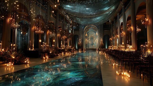 Luxury event space with galactic theme high resolution image