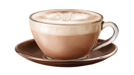 Obraz premium cappuccino coffee cup isolated on transparent background
