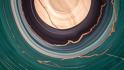 Deep Teal and Copper Marble Abstract Stone Background