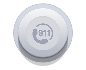 Obraz premium 911 emergency help support on grey button icon in transparent