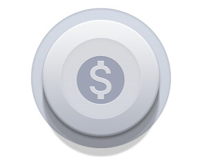 Monetary Icon Circular Button with Dollar Symbol