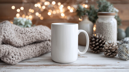 Mock up mug christmas background