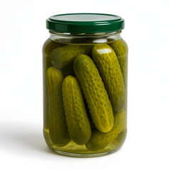 glass jar of pickled cucumbers