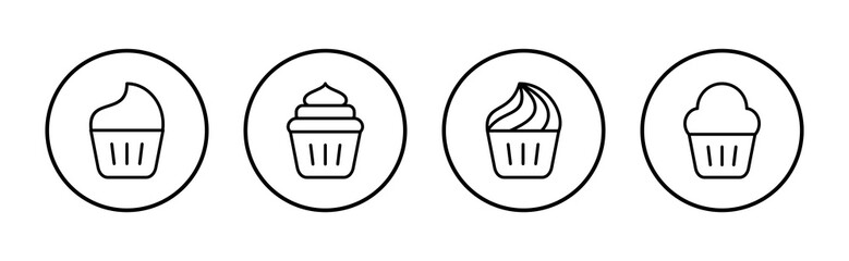 Cup cake icon vector. Cup cake sign and symbol