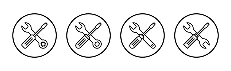 Repair tools icon vector. tool sign and symbol. setting icon. Wrench and screwdriver. Service