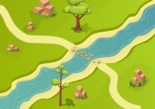 Natural river isomeric with footpath