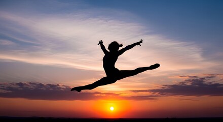 silhouette of jumping man