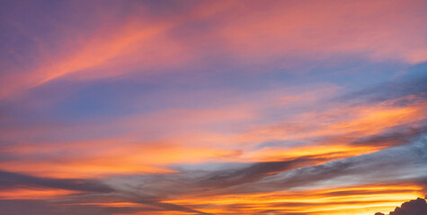Beautiful colorful gradient sky after sunset, Nature background