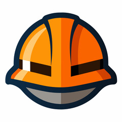 orange helmet vector illustration