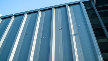 Obraz premium Metal siding on a building under construction