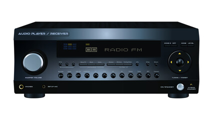 Wzmacniacz audio w ciemnych kolorach obudwy © tomo81