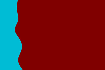 Abstract background with a wavy teal blue line separating a dark red maroon background, ideal for presentations or digital projects needing a simple yet elegant design.