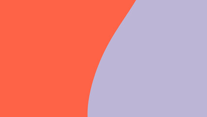 A vibrant abstract background features a smooth, gentle curve separating bold coral orange and soft lavender purple color blocks, ideal for modern design.