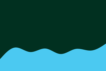 A simple abstract background featuring a dark green top section contrasting with a vibrant light blue wavy shape at the bottom.