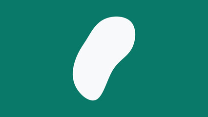 A simple, elegant white amoeba-like shape is centrally placed on a vivid teal green backdrop, perfect for modern graphic design.