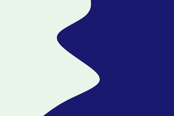 A minimalist abstract background featuring a smooth, wavy S-curve separating a deep blue color from a light off-white tone, perfect for modern design projects.