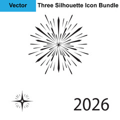 Bursting Firework with Star and 2026 Number