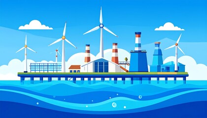 Fototapeta premium Offshore sustainable energy complex