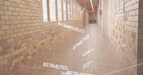 Upon 3D wireframe grid appearing, numeric codes drifting and connecting, visualizing data flow