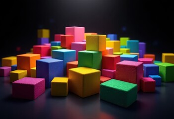 Obraz premium Colorful cube shapes arranged in a design.