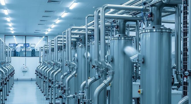 Precision Manufacturing: A Cleanroom Environment with Advanced Industrial Equipment