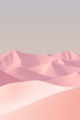 Obraz premium Minimalist pastel pink desert landscape evokes a sense of peace, serenity, and calm, perfect for modern design projects
