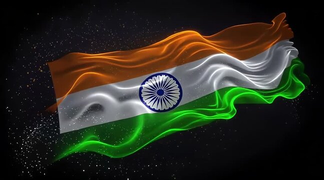 Digital Futuristic Tiranga Flag