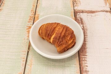 Classic artisan bakery croissants: made with a traditional hand-folding technique to achieve the perfect 81 layers