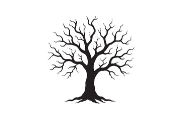 Halloween Silhouette Set – Ghosts, Bats, Pumpkins, Witch Hat and Broomstick Vector Illustration