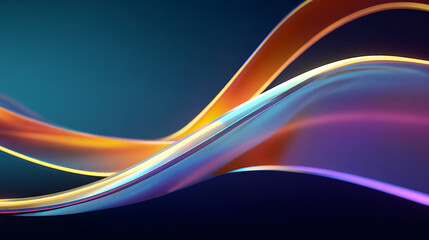 Naklejka premium Colorful Curved Light Streaks