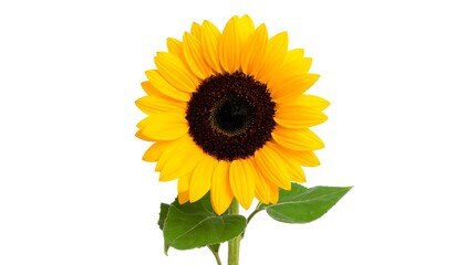 Obraz premium A single sunflower against a white background