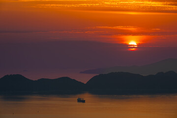 太華山から望む周南の夕景