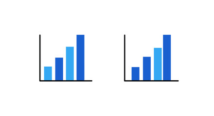 Dynamic blue bar chart showcasing business growth and progress, perfect for data analysis presentations