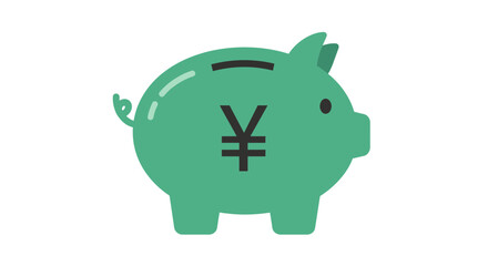 Obraz premium Adorable piggy bank with Yen currency symbol for savings and investments in Japan and Japanese markets