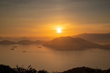 太華山から望む周南の夕景