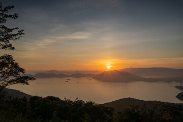 太華山から望む周南の夕景