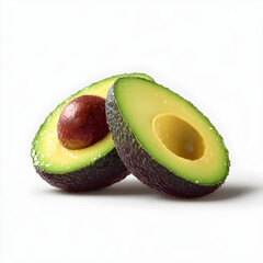 Ripe Avocado Halves, isolated on transparent background