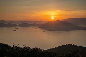 太華山から望む周南の夕景