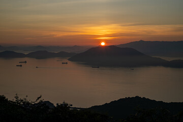 太華山から望む周南の夕景