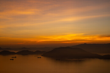 太華山から望む周南の夕景