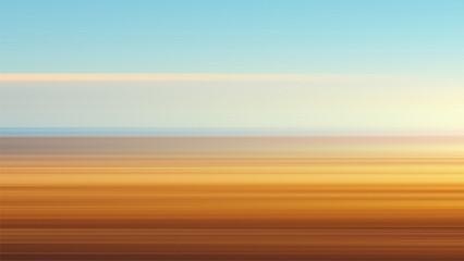 Obraz premium Minimalist landscape with fine horizontal lines in blue sky and golden field tones. Serene and balanced artwork perfect for stylish interior decor, wall prints, posters and peaceful design concepts