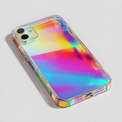 Iridescent Phone Case, isolated on transparent background