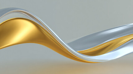 GoldAndSilverCurvedAbstractArt