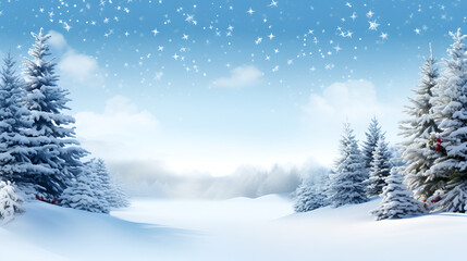 christmas tree in snow, Discover the magic of christmas in this winter wonderland, Christmas and happy new year greeting card winter

