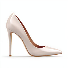 Elegant Beige High Heel Pump, isolated on transparent background