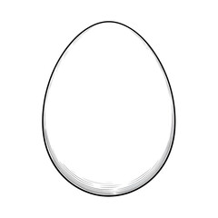 Egg Outline Sketch, isolated on transparent background