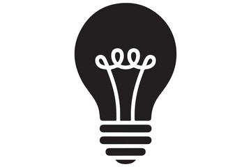Light bulb silhouette vector isolated on white background for creative design
