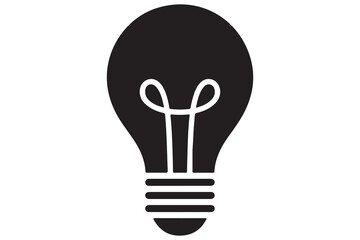 Light bulb silhouette vector isolated on white background for creative design
