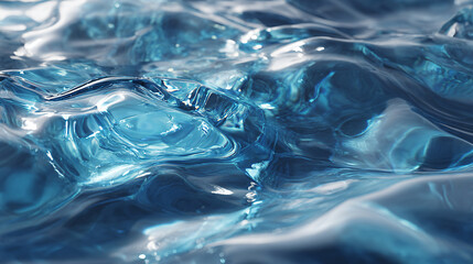 Blue Shiny Flowing Liquid Abstract